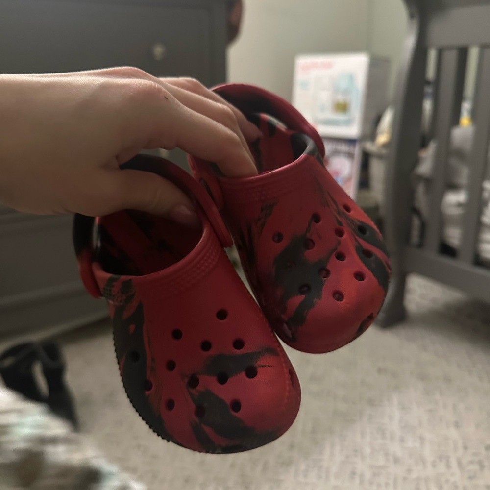 CROCS Kids Red and Black Sandals